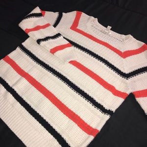 Tan knit sweater w/ Stripe detail!